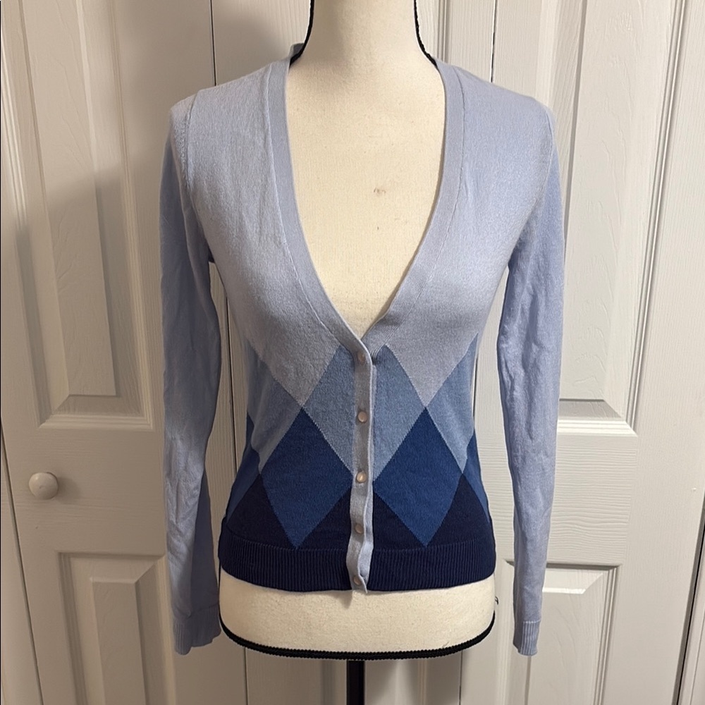 Blue Argyle Sweater